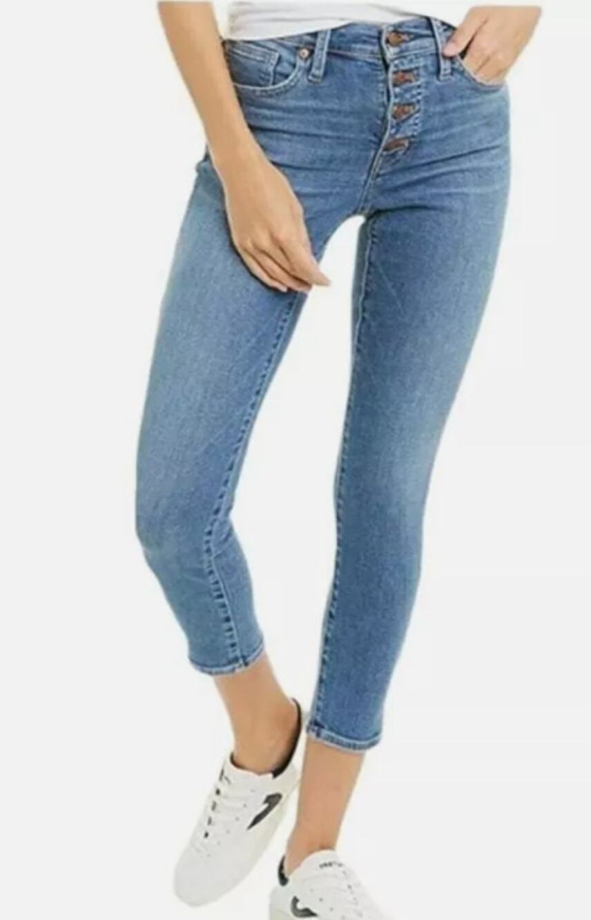 Madewell 9" Mid-Rise Skinny Crop Jeans: Button-Front  Denim  Size 27